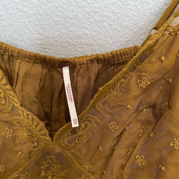 Free People lace mustard blouse - Picture 5 of 5